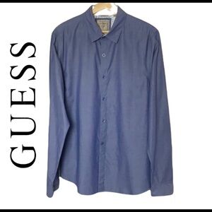 Guess blue long sleeve slim fit men’s shirts size M